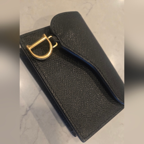 DIOR Black Saddle Bloom Card Holder - Picture 12 of 15